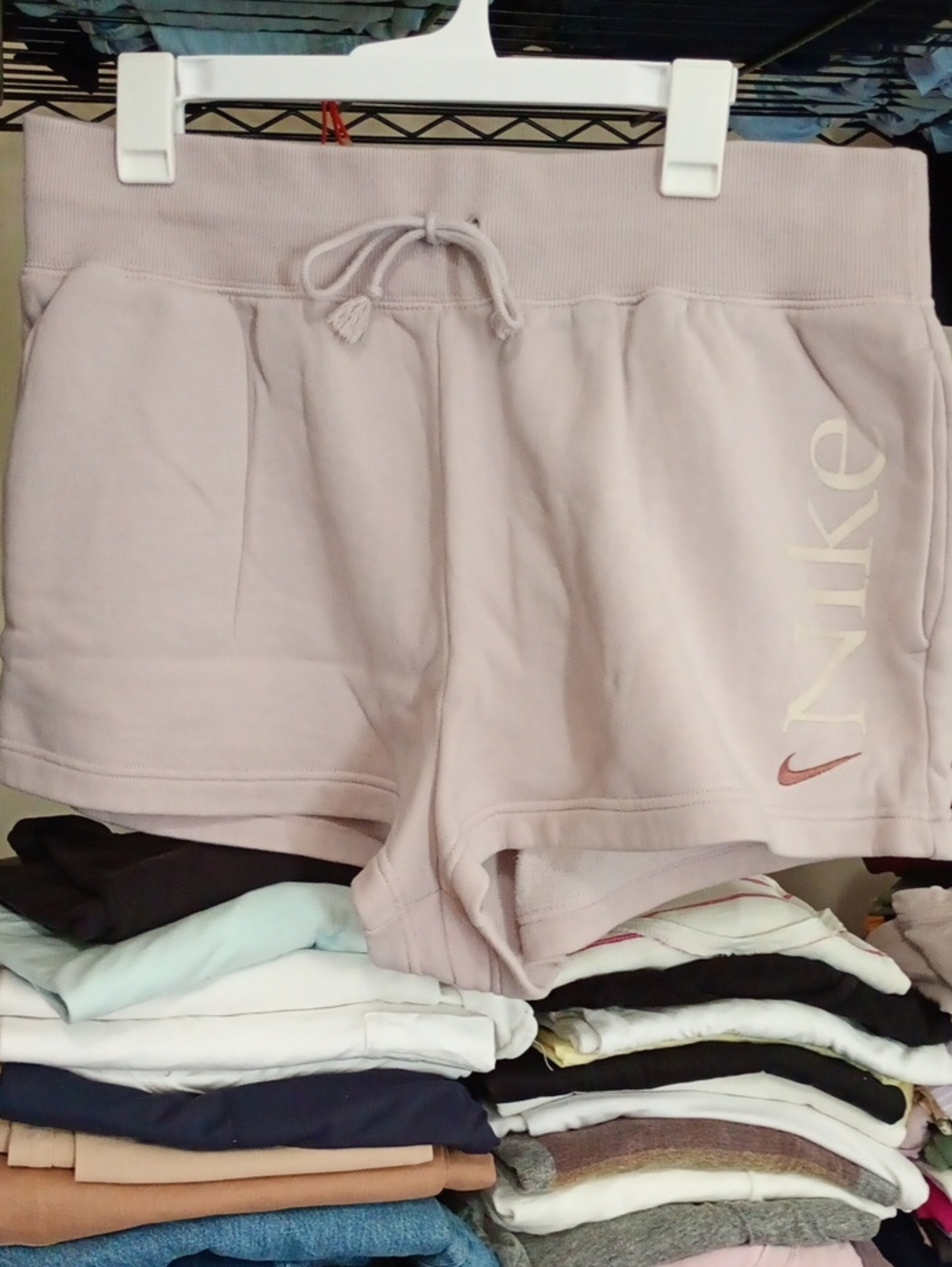 Nike Women's Pale Mauve Drawstring Athletic Shorts